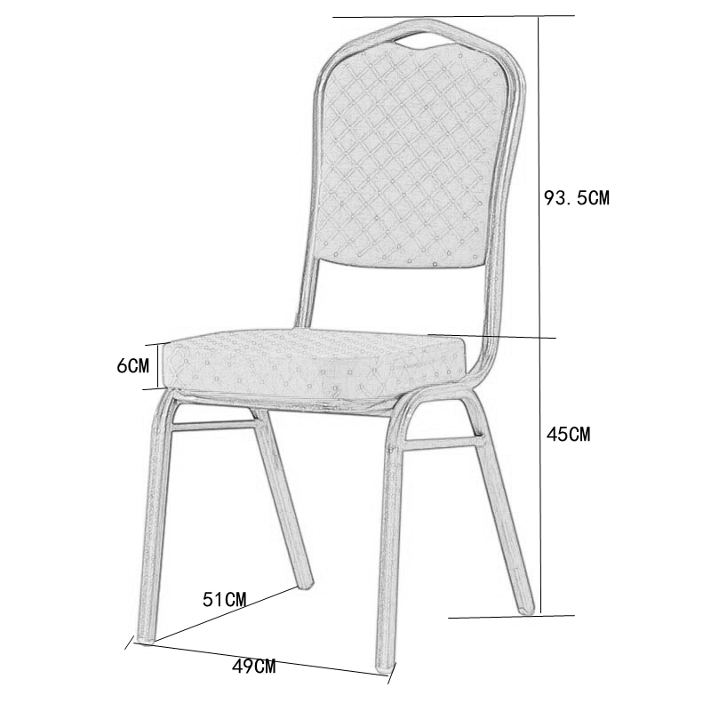 Modern Iron Meeting Chair Stackable Design Fabric Seat