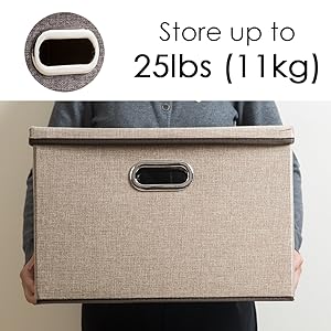 Large jute fabrics Collapsible Storage Bins With Lids Jute Fabric Foldable Storage Boxes Organizer Containers Baskets Cube With Cover For Home Bedroom