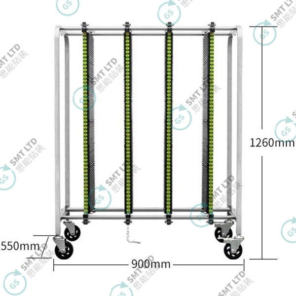 Quality ESD PCB Storage Cart 350mm Slot Stainless Steel Trolley wholesale