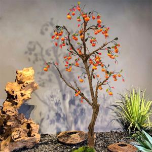 China 120cm Artificial Persimmon Tree Real Look Natural Wood Trunk Plant on sale