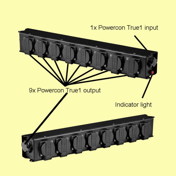 20 Amp 230 Volt Waterproof Robust Steel Profile Housing 4600W Power Distribution Box for Stage Equipment