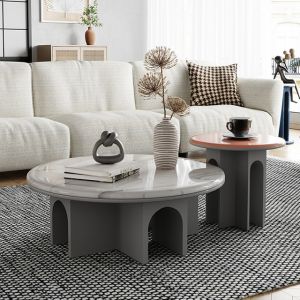 Rock Plate Marble Slab Coffee Table