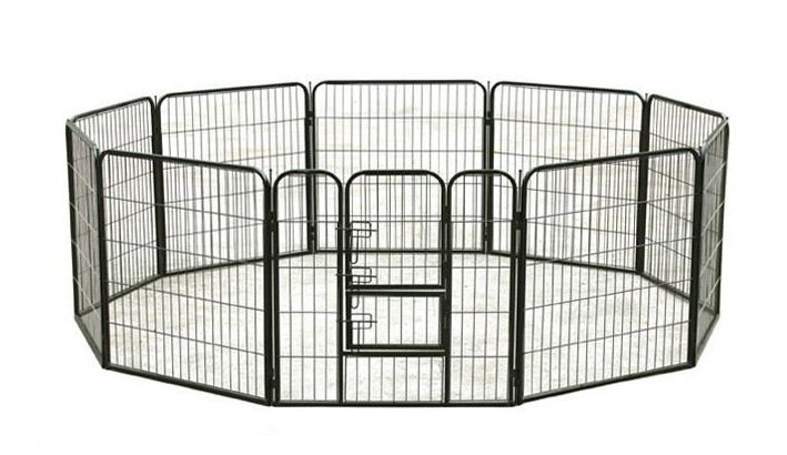 80x80cm x8pcs Black Powder Coated Wire Mesh Small Size Dog Kennel,Pet Cages,Carriers & Houses,Welded Mesh