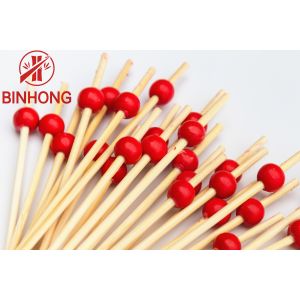 Quality Decoration Natural Bamboo 15CM Beaded Toothpicks wholesale