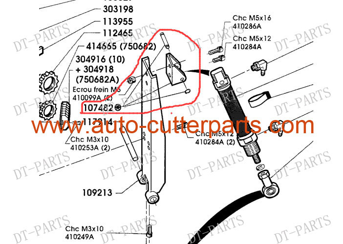 Alloy Silver Vector 5000 Cutter Parts Block Grinding Cylinder Bracket 107482 To Auto Cutter Machine