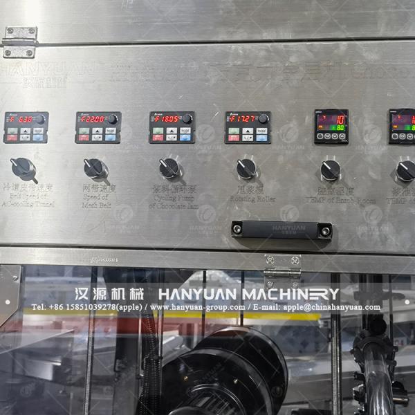 400kg/H PLC Chocolate Enrobing Line 20kW Chocolate Enrobing Equipment For Industrial