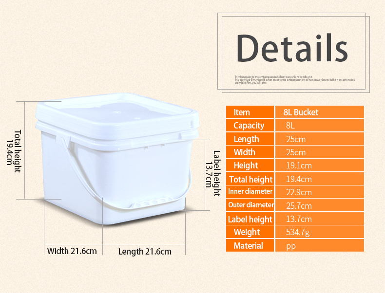 Custom Square Plastic Bucket With Lid For Refrigerator Marinated Fresh-keeping Box