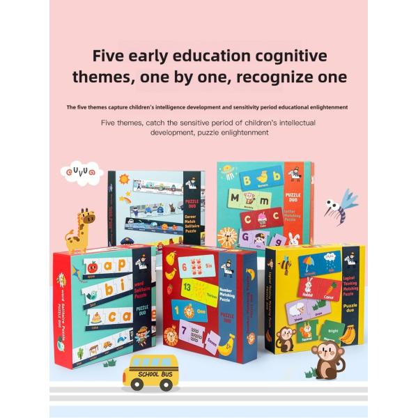 Educational Toy Intelligence Letters/traffic Cognition Puzzle Wooden Numbers Matching Puzzle