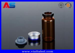 Quality Tubular Miniature Glass Bottles Blue Amber Glass Bottles With Secure Rubber Lids wholesale
