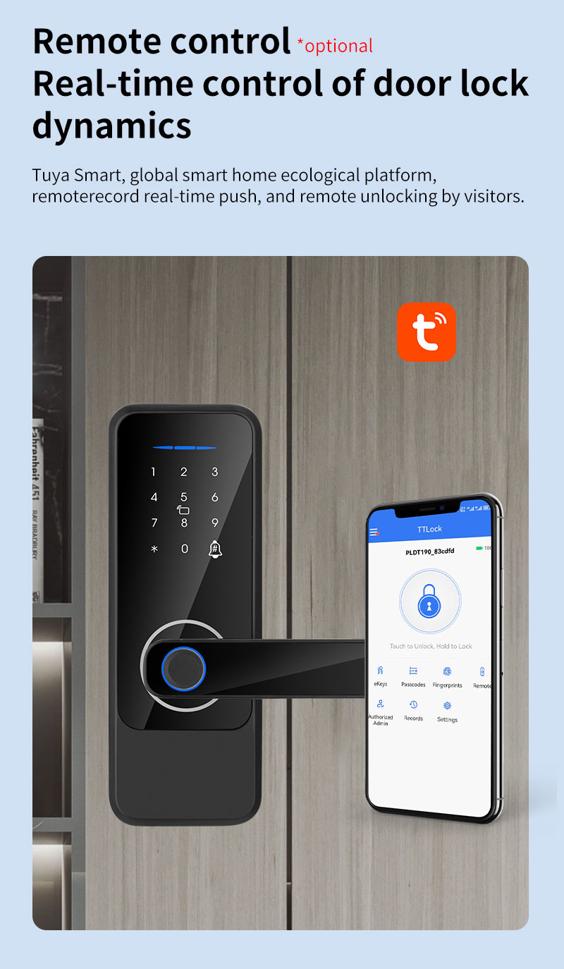 Tuya TTlock Biometric Interior Door Locks S810 Auto Door Locks For Home
