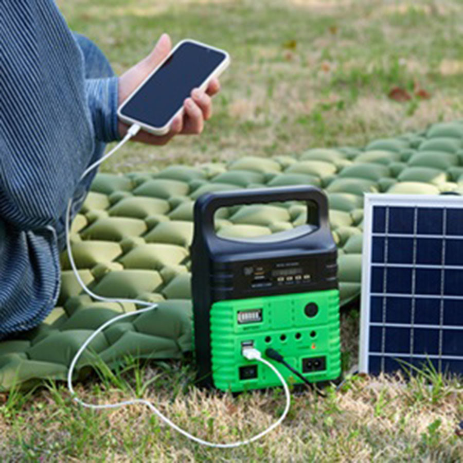 Camping Portable Solar Panel Energy System Kit With Charger Radio Home Storage
