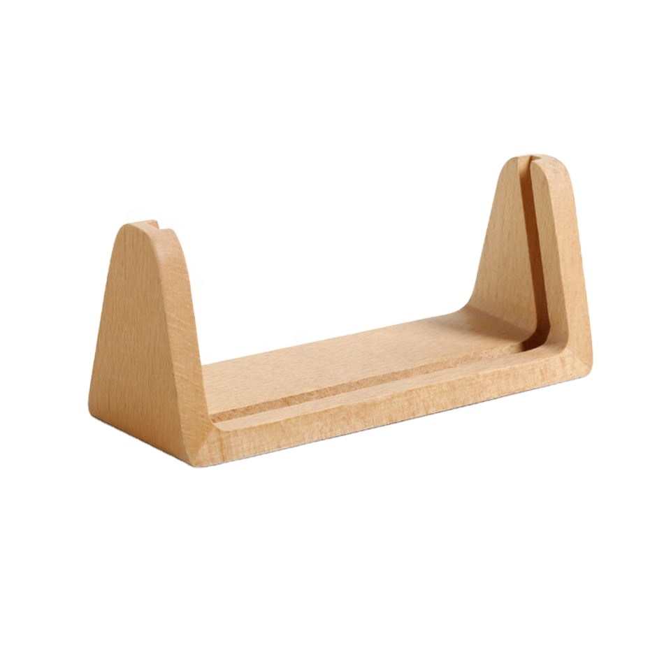 High Quality Simple Design U-Shape Wooden Photo Frame Base Business Card Menu Holder Display Stand