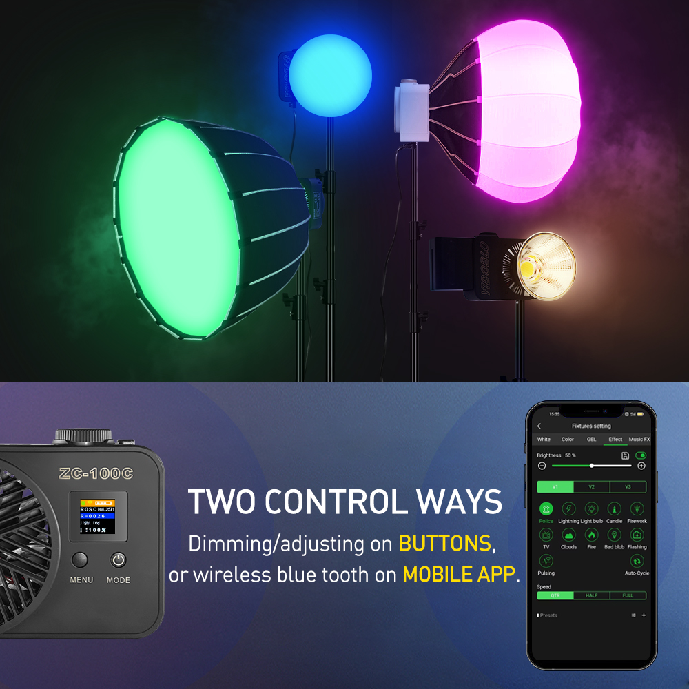 High-power 100w RGB color light mini live broadcast light suitable for outdoor selfie fill light