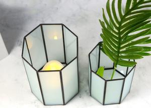 Quality Frosted octagonal dry flower decorative glass artifact vase lamp light cover storage box Yiwu wholesale wholesale