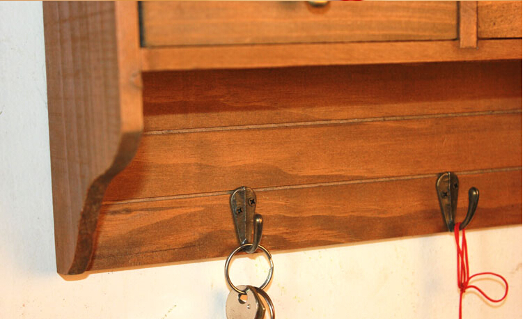 Zakka Wall Shelf keys Hanger storage box Shelf rack