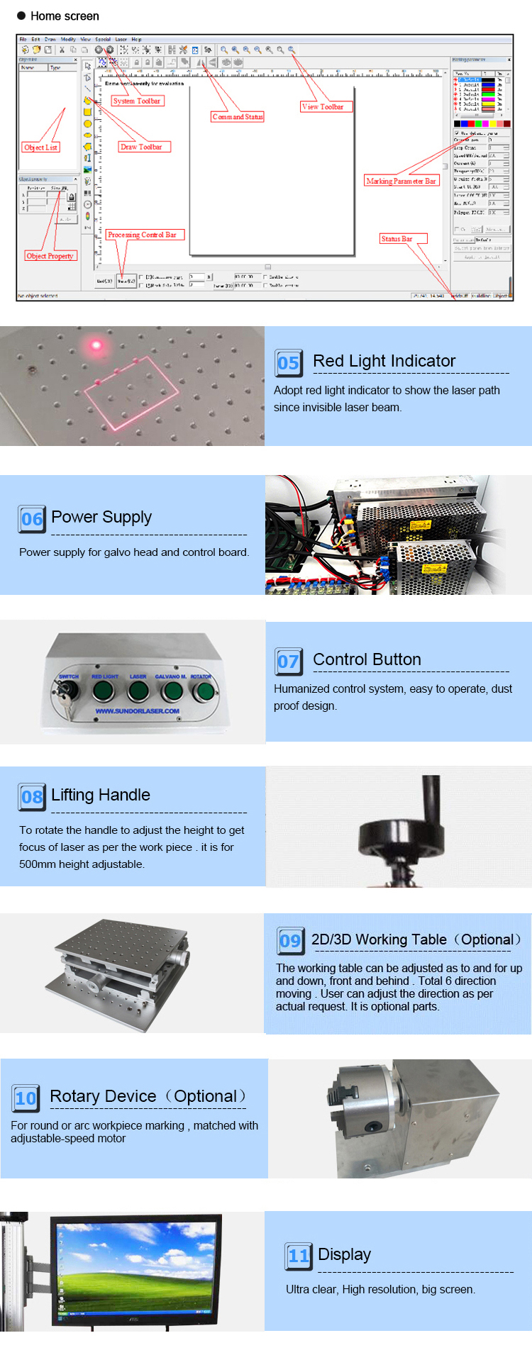 Fiber Marking Machine Laser Marking Machine and Laser Engraving Machine 3D Dynamic Color Mopa 100W JPT Color 60W 30W 50W