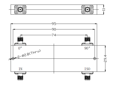 1-6GHz 90° Hybrid Coupler