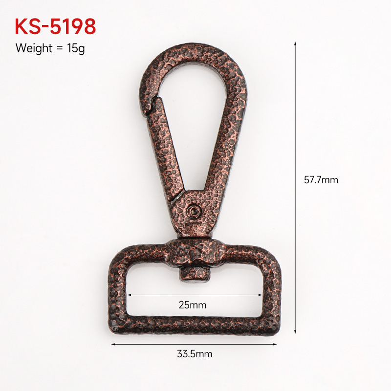 Custom Handbags Hardware Antique Copper Metal Swivel Clasp Hook 1 Inch Snap Dog Hook