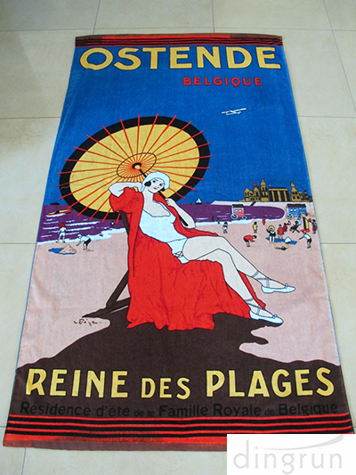 Double Sided Fibre Reactive Print Promotional Gym Towels For Outdoor Sports , Large Size