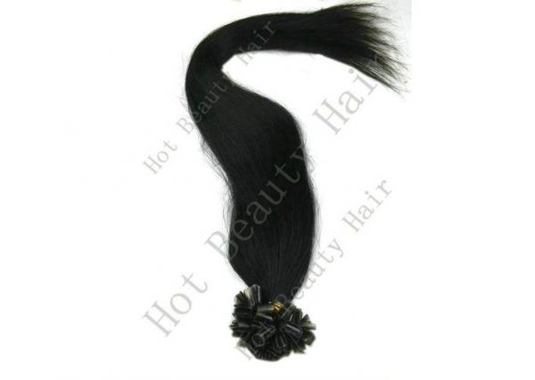 Cheap Unprocessed Custom Human Hair Wigs / U - Tip Long Pre Bonded Hair Extensions for sale