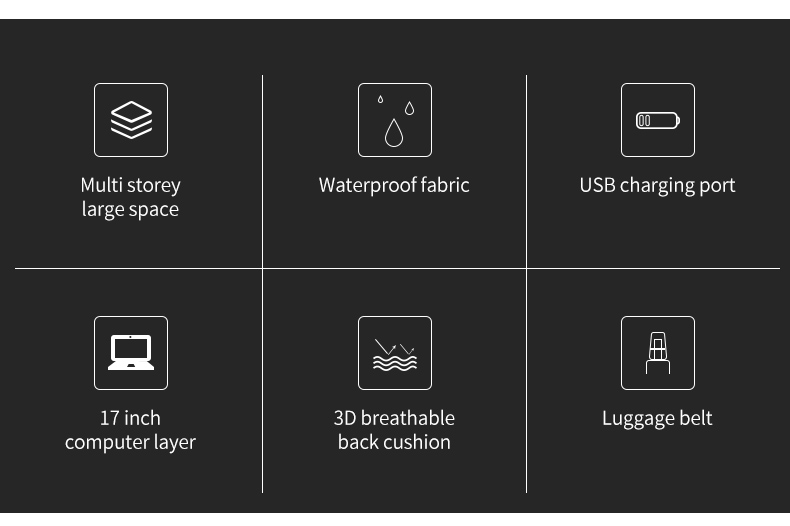 High quality products men's waterproof 17 inch Laptop Backpack Travel Business Backpack