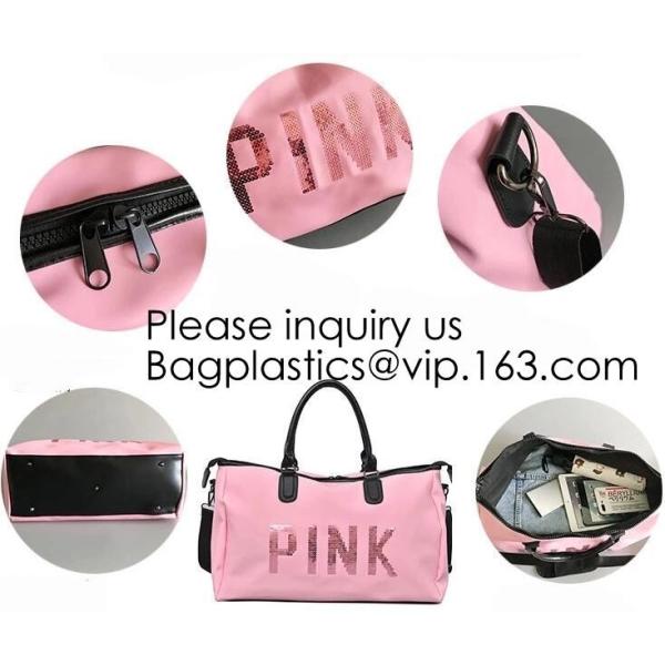 Pink Color Nylon Waterproof Handbag Large Capacity Carry-on Bag Durable Multifunction Bag Portable Women Bag