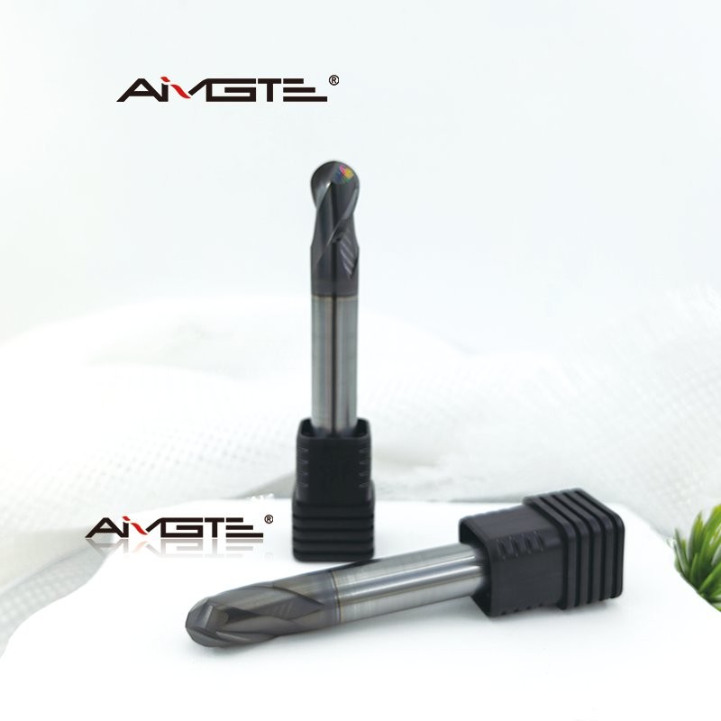 10mm 2 Flute Solid Carbide Ball Nose Endmill HRC60 Hardened Steel Milling Cutter TiAlN Coated CNC Contouring Tool Precision Radius Cutting