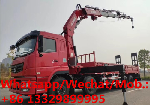 Dongfeng T7 8*4 20TONS knuckle crane boom mounted on truck for sale, HOT SALE! 20tons cargo truck with crane