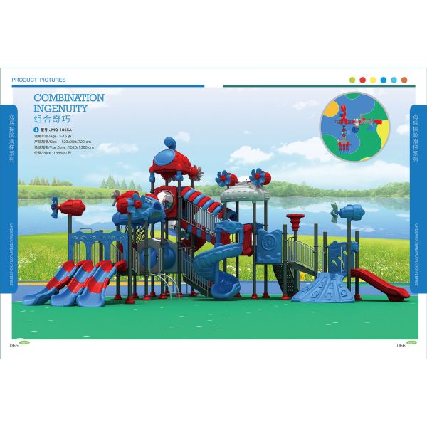 China High Quality Outdoor Playground Equipment Children Plastic Slide Set Amusement Park