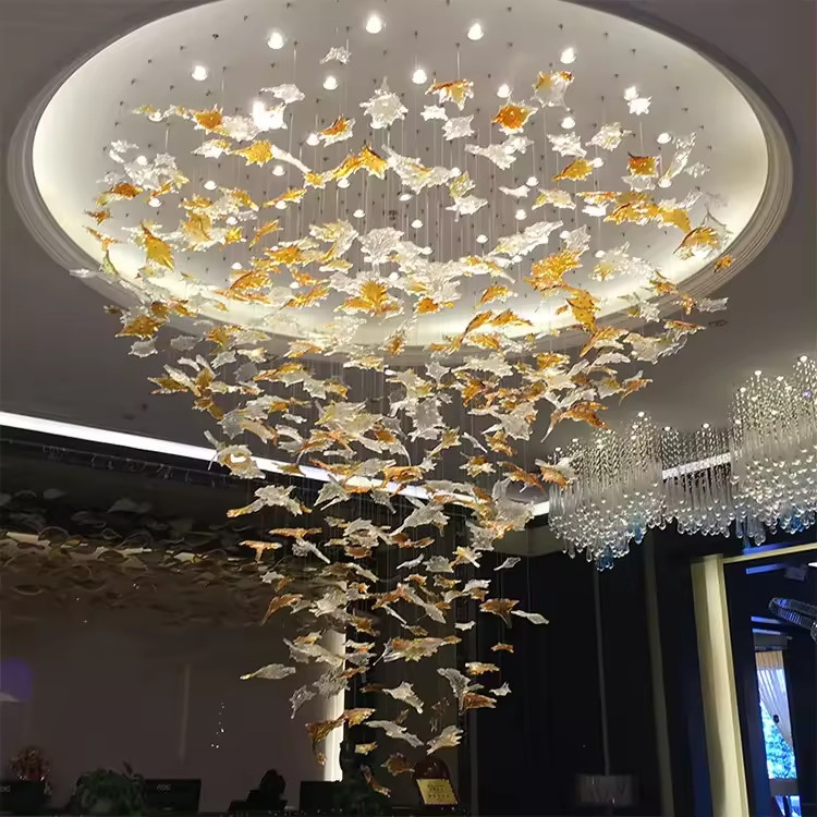 Quality LED Light Source Crystal Glass Project Chandeliers For Lobby wholesale