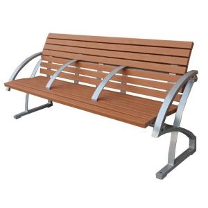 China 3 Seater Garden Outdoor Recycled Plastic Benches With Back And Middle Armrest on sale