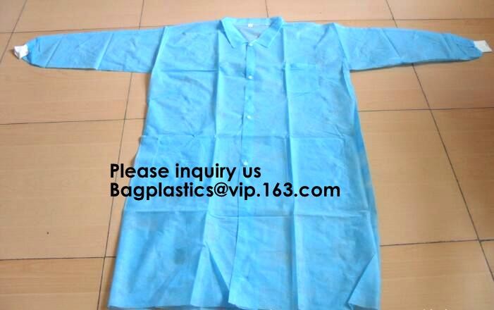 Light Duty Disposable Protective Coveralls Suit Attached Non-Woven Fabric Hood Elastic Wrist Ankles and Waist Serged Sea