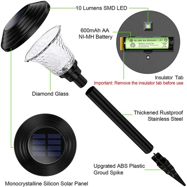 IP55 Waterproof Solar Led Garden Lights Bright Up To 12 Hours Solar Light