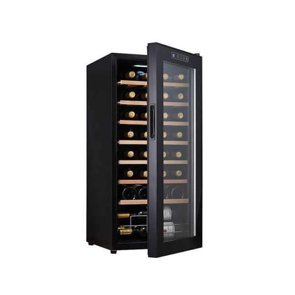 Freestanding 32-Bottle Wine Cooler with Digital Temperature Control and Adjustable Shelves