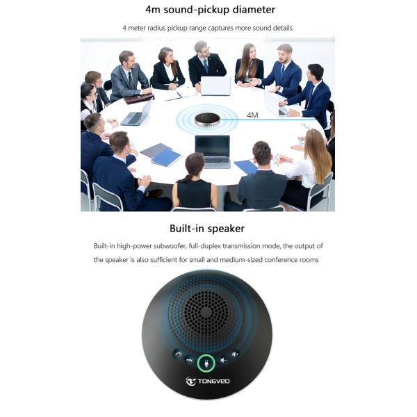 Tevo-A2000g Conference Equipment 2.4G Wireless Conference Speakerphone for Small to Medium Meeting Room