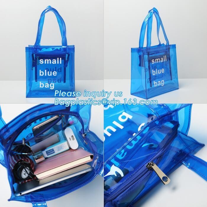 Eco friendly PVC zipper bag/pvc clear bag/PVC handle bag, Clear PVC handle bag, Clear plastic carrier bag, Superior qual