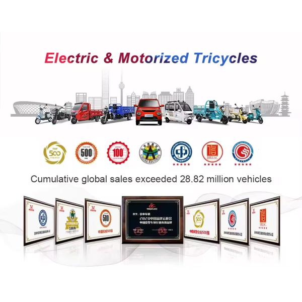 Rear Axle Assembly Gasoline Powered 250cc Cargo Tricycle Motorized Motorcycle with Roof