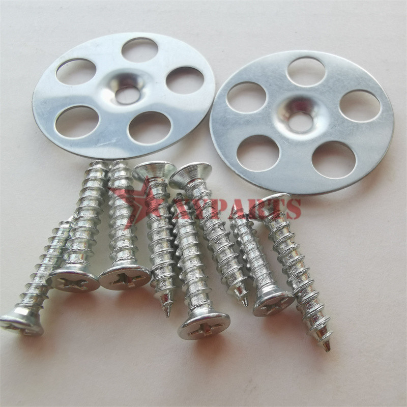 Round Self Locking Insulation Washers With 3.5x32 Mm Screws For Insulation Board Fixing