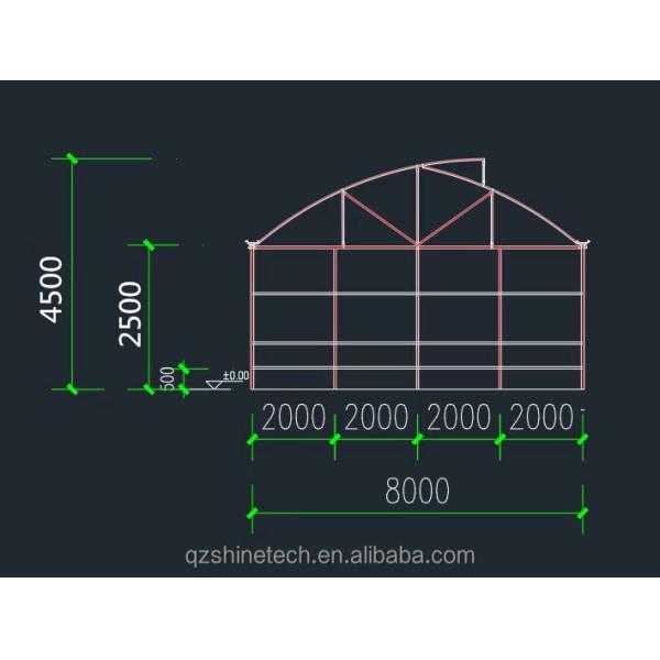 Single Span Agricultural Greenhouses Shading Net Film Greenhouse For Tomato Planting