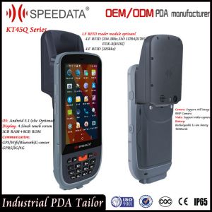 Quality Android 5.1 Smart PDA Portable Rugged Rfid Reader Handheld Short Range 134.2Khz Modules wholesale
