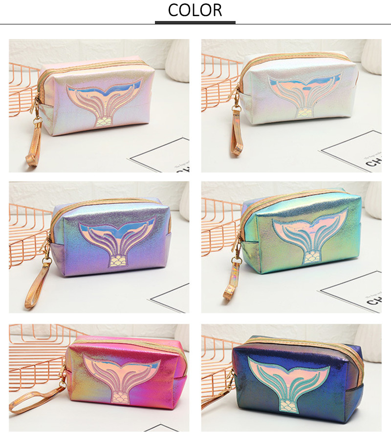 Holographic Women PU Cosmetic Bag For Business Trip