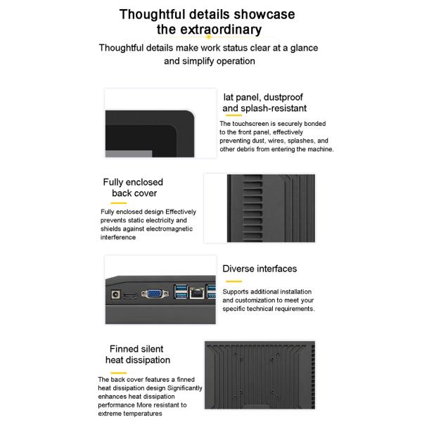Custom Logo Embedded All-in-One Fanless PLC Industrial Control Computer Vehicle Touch Screen Panel PC with Embedded Logo