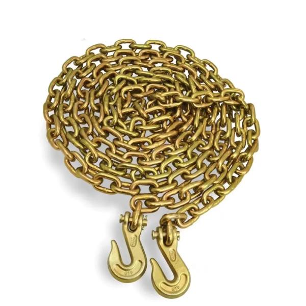 Nonstandard 3/8''x 20 ft Yellow Zinc G 70 Chain with 3/8" Clevis Grab Hook