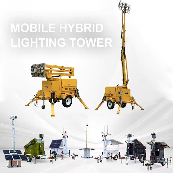 Mobile Light Tower Outdoor LED Lighting Tower 9m Hydraulic Mast Diesel Light Tower