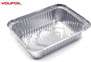 China Recycled Aluminium Foil Food Container Rectangular Aluminum Tray OEM on sale