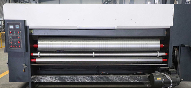 Lead Edge Feeding 2 Color Corrugated Box Flexo Printing Machine With Slotter
