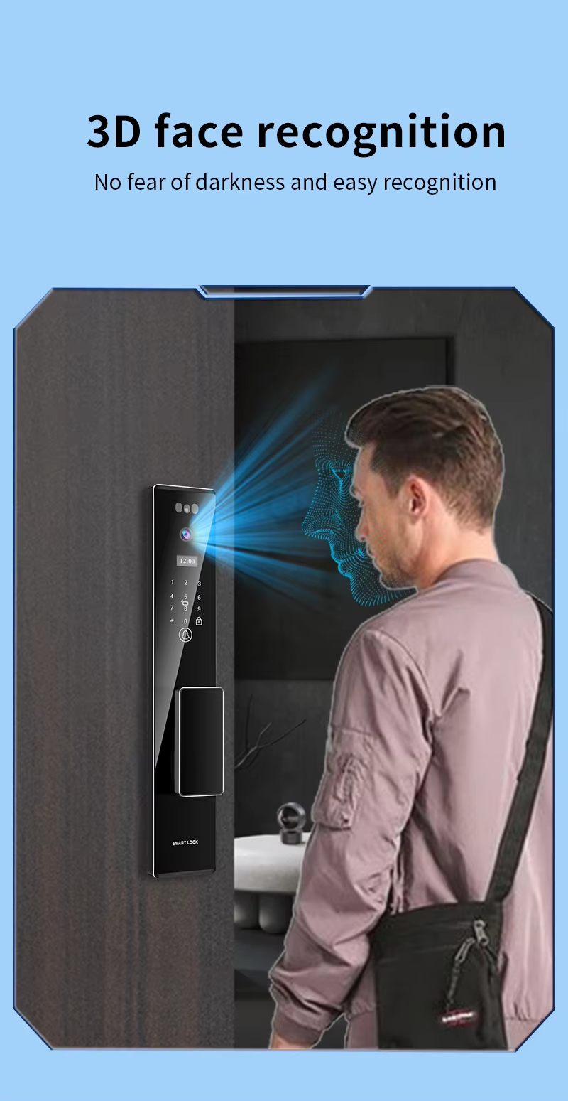 S555 Face ID Recognition Door Lock with Card Key Code Palm Tuya Wifi App for Unlock
