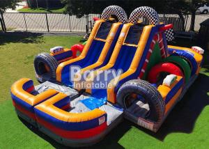 China Commercial Inflatable Obstacle Course For Kids / 30 FT Racing Wet Day Obstacle Course on sale