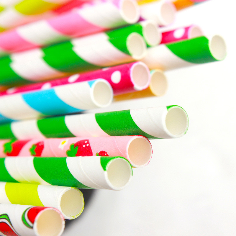 Degradable pulp paper straws 6mm diameter hot foil straws for bar birthday party DIY home decorate