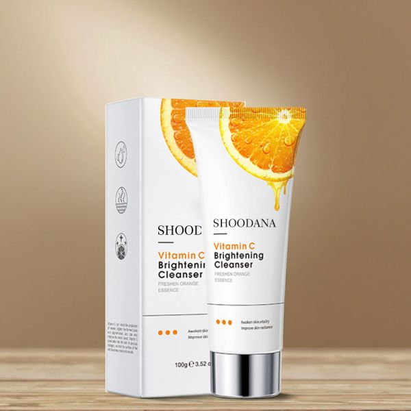 Vitamin C Hyaluronic Acid Cleanser Natural Organic Orange Extract Oil Control Whitening Pore Cleaning for Fragrance All Skin